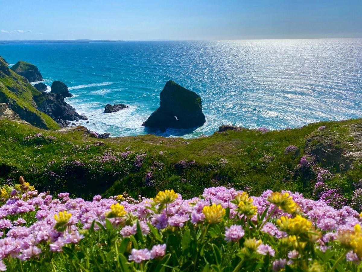 Polrunny Farm Seaberry Cottage With A Sea View And Log Burner 보스캐슬 외부 사진